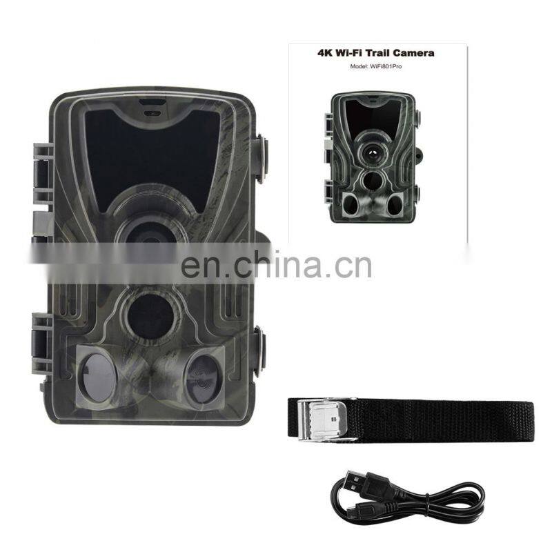 Live Show WiFi-801Pro Wildlife Trail Cam Wireless APP Surveillance Scouting Photo Traps 4k wifi trail camera hunting