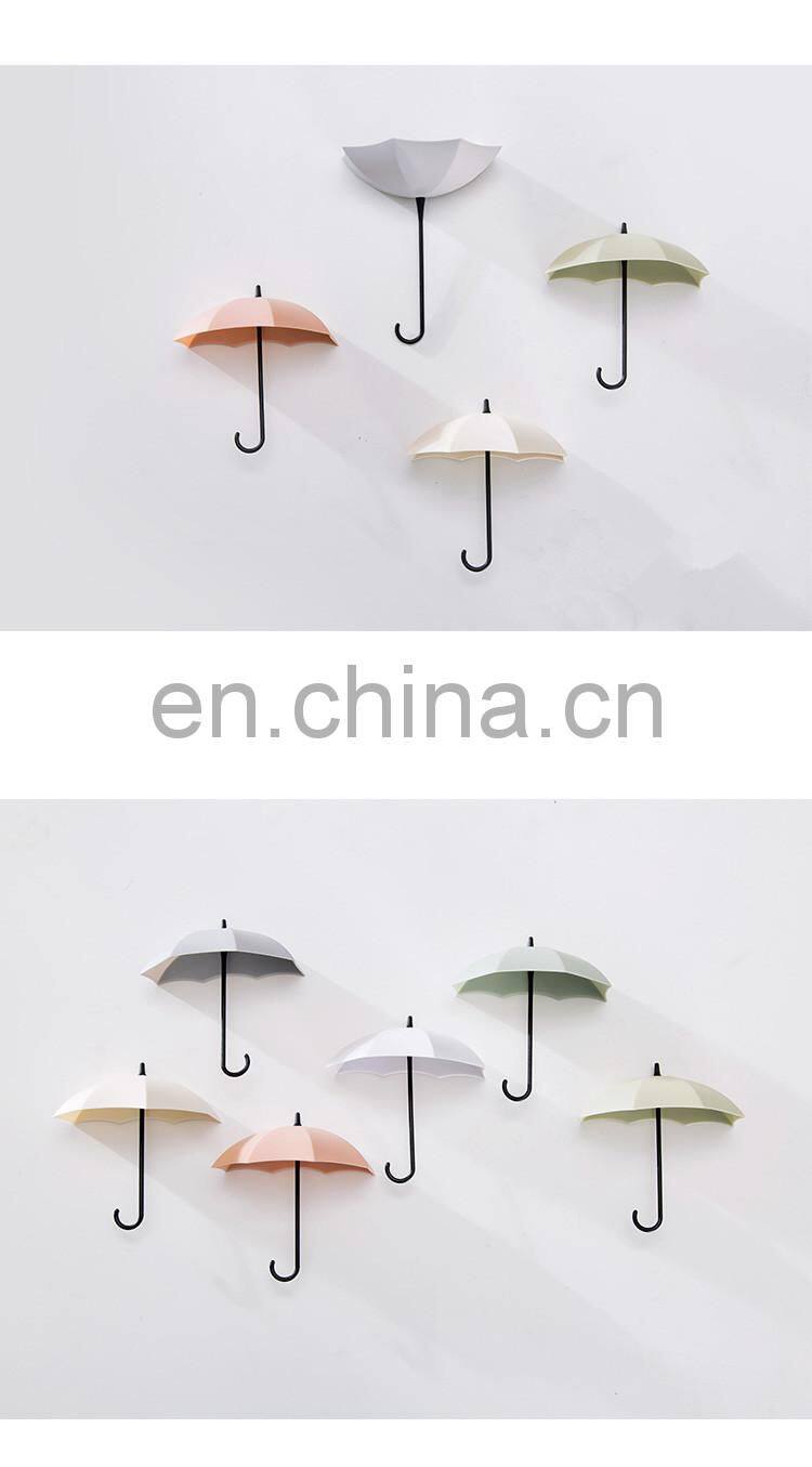 3Pcs/set Creative Umbrella Shape Wall Hook Colorful Key Holder Hanger Holder Wall Hook home Accessories
