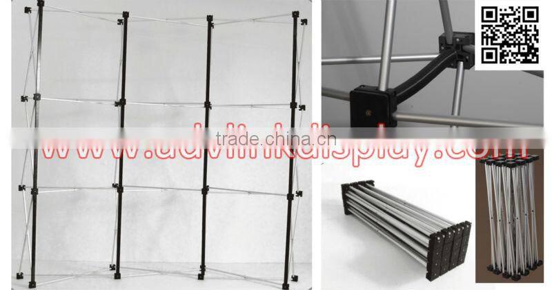 3x3 Curved Pop Up Fair Backdrop Pop Up Case to Podium