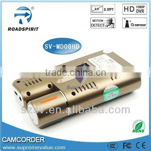 Support TV output full automotive dual lens hd 808 car key camera