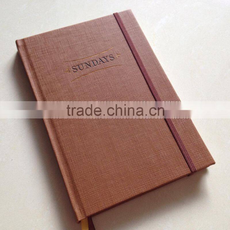 Custom logo notebook with rubber band for closure