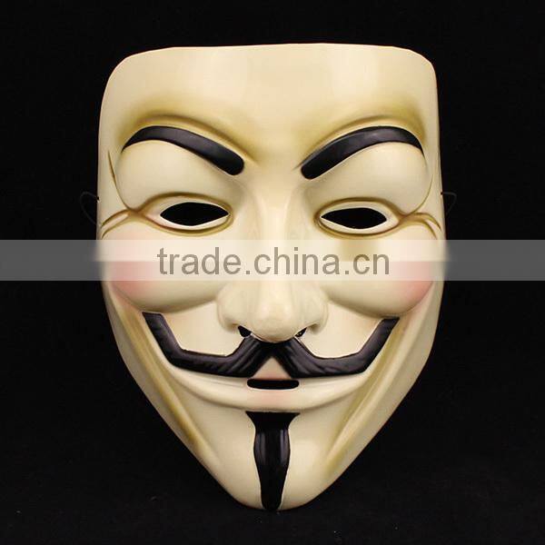 Wholesale PVC/latex Guy Fawkes Mask V for Vendetta Mask /Christmas Halloween Masquerade mask for V For Vendetta Mask
