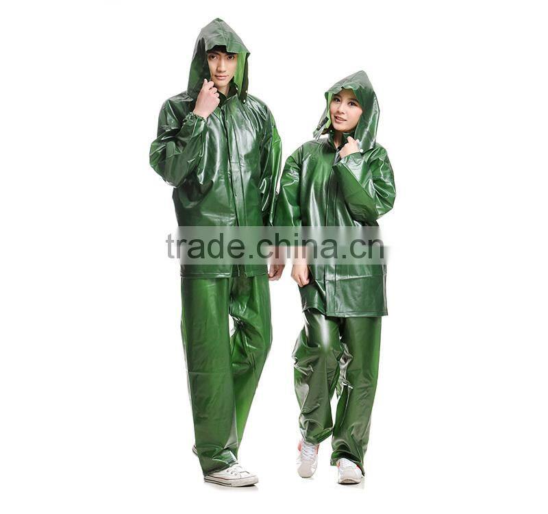 pvc green raincoat