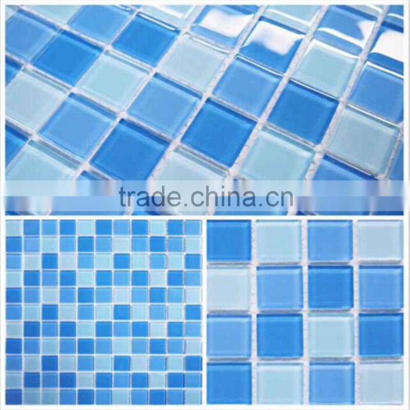 300x300x4mm swimming pool crystal glass mosaic tiles for sale