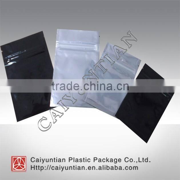 Aluminum plain food high quality bag with zipper