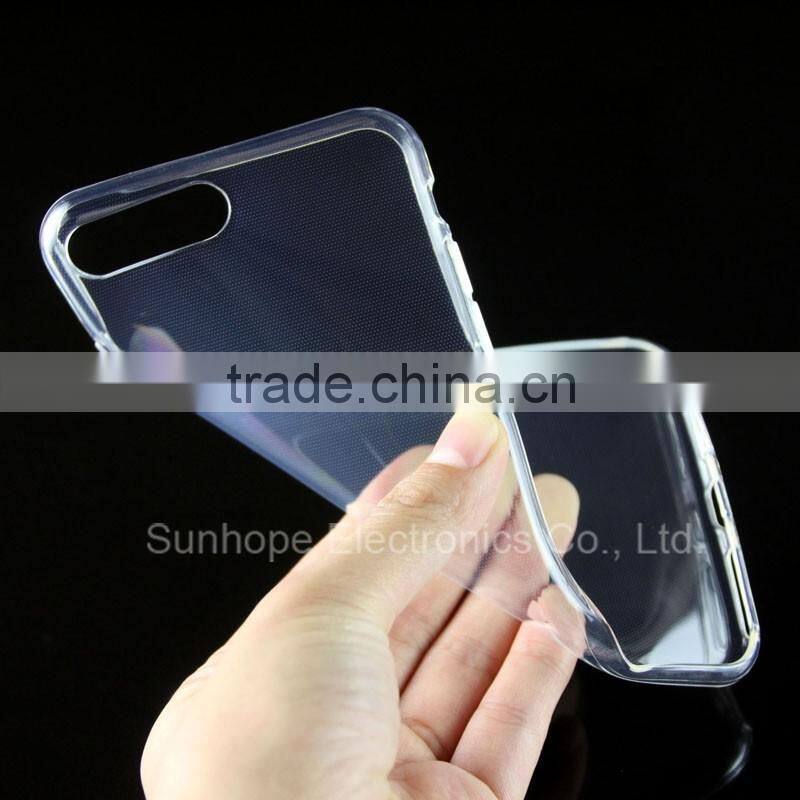 clear Transparent tpu soft cell phone cover for Iphone 7 plus phone skin