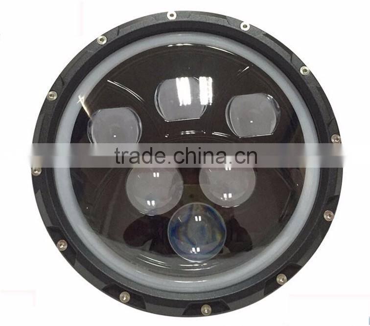 7 inch round halo headlights led LED sealed beam high/low Halo Ring for jeep headlight
