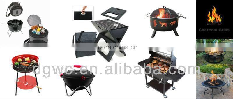 Outdoor and Indoor BBQ Charcoal Grill with black enamelled