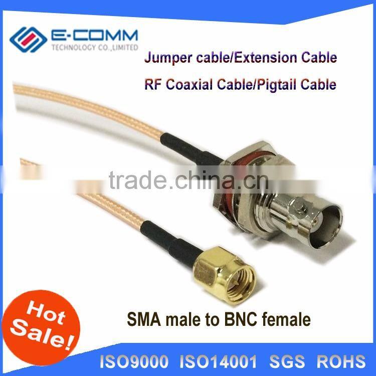 High Quality 50cm 20 inches Cable Connector BNC Male Jack Plug To SMA Male Straight Crimp RG316 Pigail Connector Cable