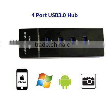 Top Selling Products 2015 Mini 4 Port USB 3.0 Type Hub with Wire and Reliable stable supply