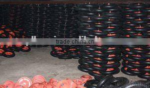 7 inch semi solid rubber wheel with steel rim