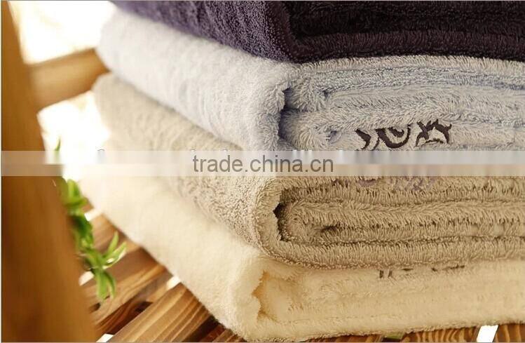 High quality 100% cotton organic satin border bath towel 100% cotton