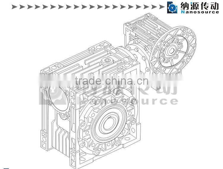 Big Ratio NMRV-NMRV Aluminum Worm Gear box Compatible Variator With Flexible Installed Location