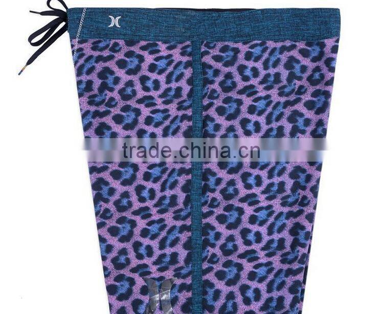 Purple leopard funny board shorts