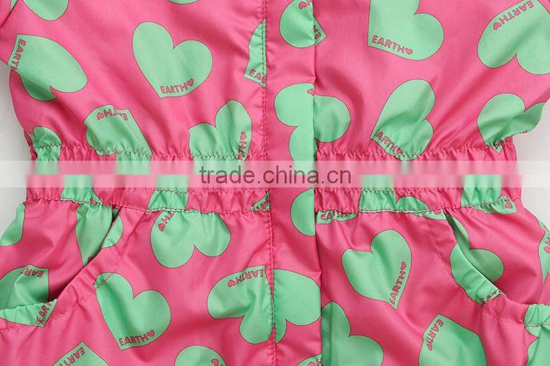 orange color Germeny style outerwear girl kids trench coat children's winter jackets