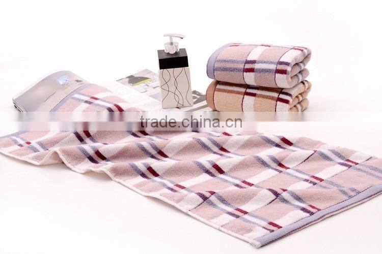 hot sale good qulity 100% cotton face towel wholesale plaid towel