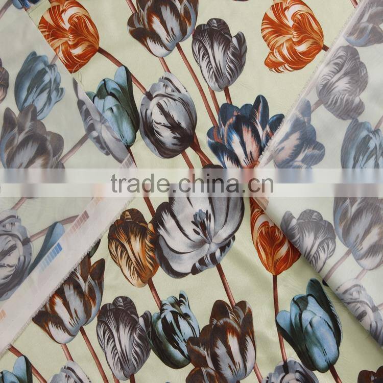 Flower designes of digital print cotton fabric textiles for girl dress