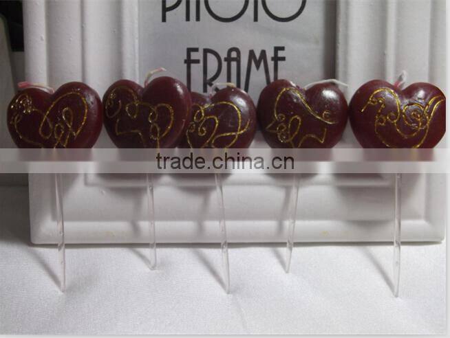 Hot Sell Paraffin Wax Candle Heart Shaped Carved Candles