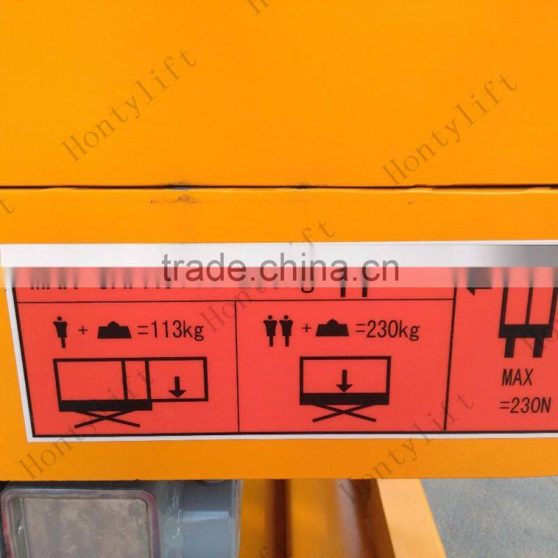ISO9001:2008/CE certificate China factory sales scissor lift elevator