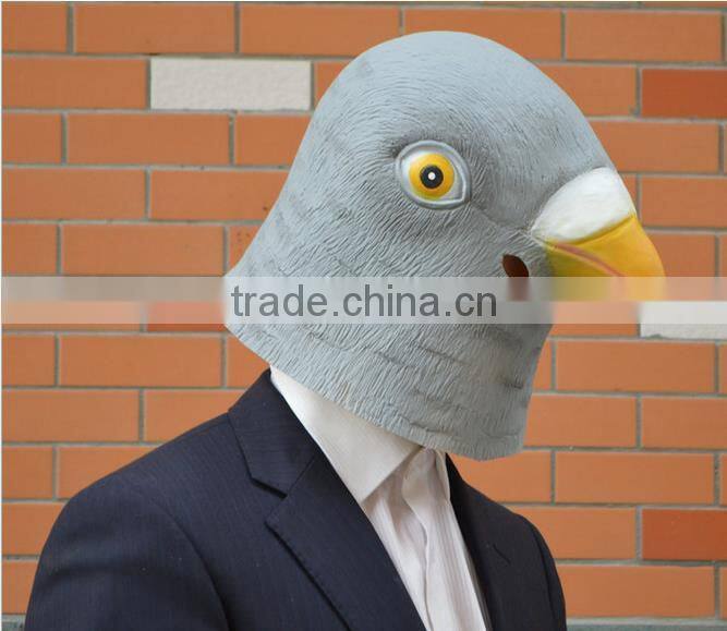 China Manufacturer Halloween Cosplay Party Latex Full Head Pigeon Mask