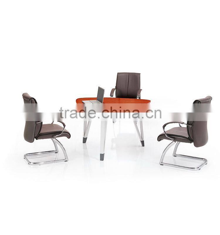 with Aluminum Base Triangular Wood Veneer Meeting Table