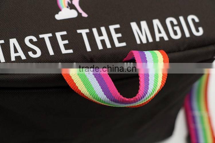 High quality insulated cooler bag custom printing cooler lunch bag with rainbow shoulder