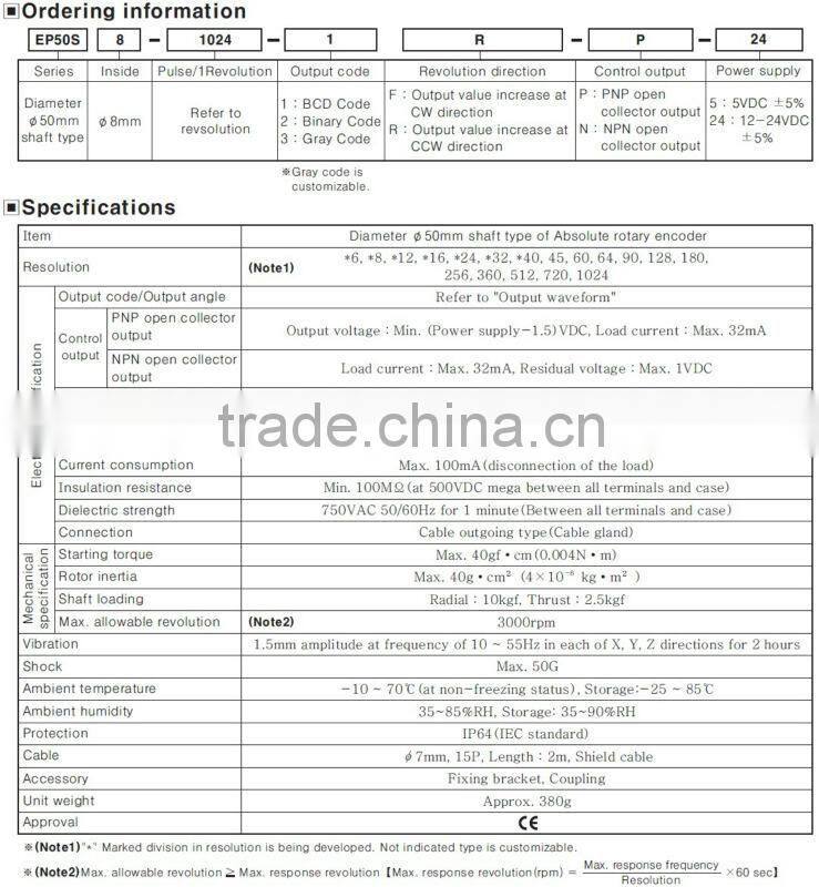 Autonics absolute rotary Encoder EP50S8-1024 8mm shaft rotary encoder absolute optical encoder