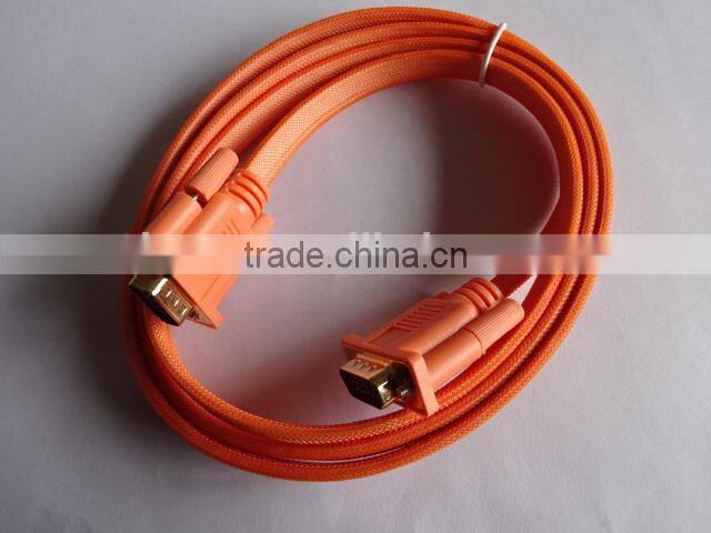 Got selling gold connector flat VGA cable