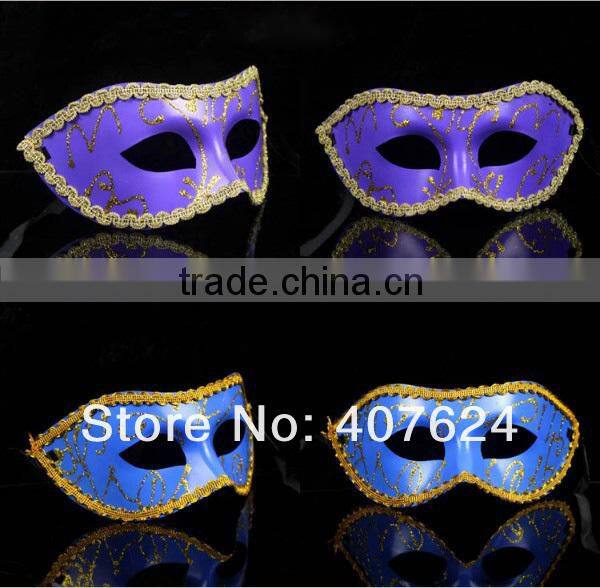 Wholesale PVC Colorful Wedding Masks Half Face Flat Head Paiting Party Mask 6Colors FOR your Choice