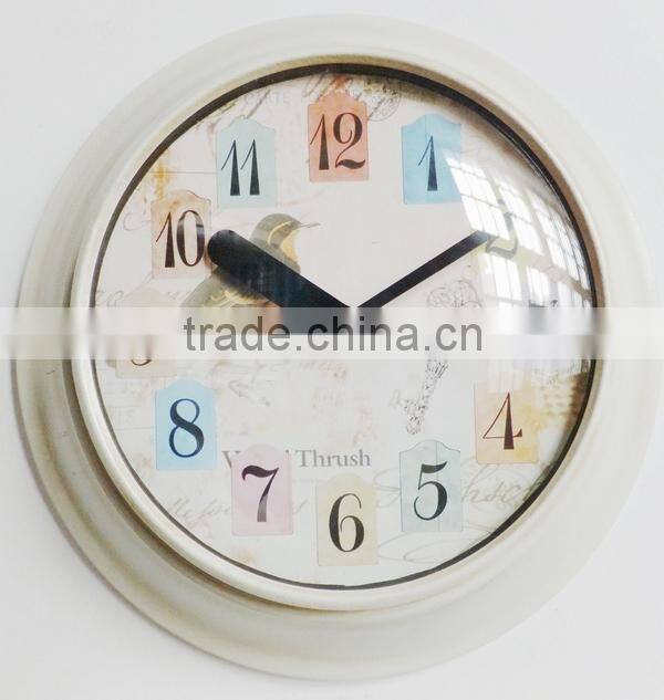 Dia 25 cm Rustic Round Metal Wall Clock,