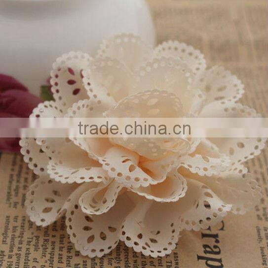 2013 New design wholesale DIY hollow out chiffon flowers H-70