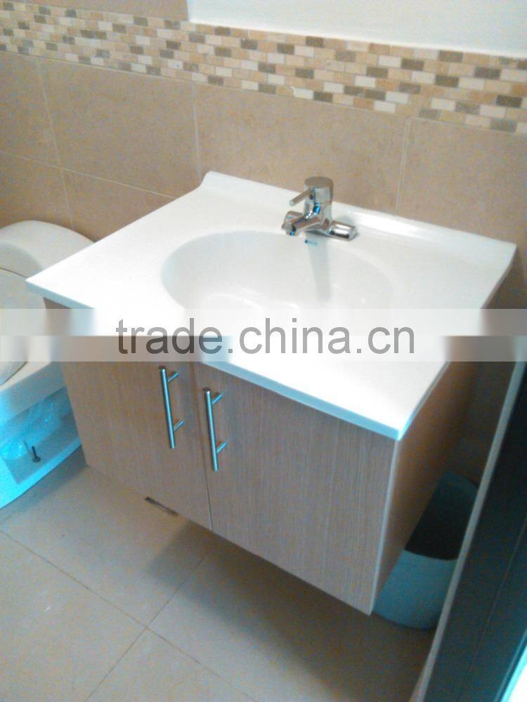 hot sale cheap PVC and wood door modular ceramic wash basin cabinet price