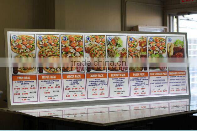 acrylic slim light box customized DC 12V for Adverting, Poster, Restaurant, Etc