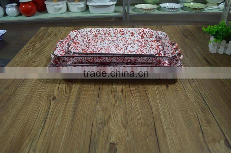 9093 Enamel middle rectangle tray