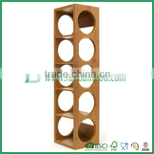 2015 New design promotional bamboo wine shelf best quality