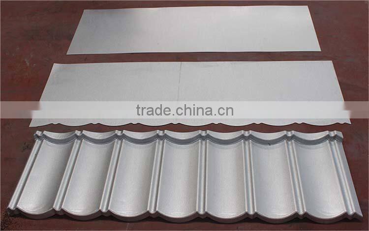 High quality aluminum zinc plate colorful stone coated metal roof tile machine, tile making machine for ecological