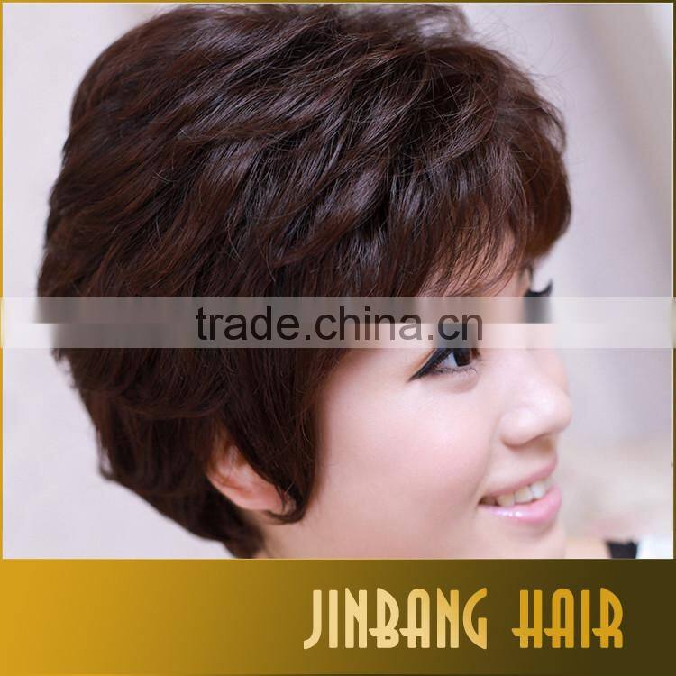 Short Kind Synthetic Black Brown Color Loose Wave Hair Wig For Woman