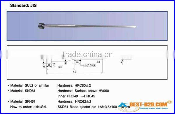 DME Blade Ejector Pin for Plastic Mold Parts China Manufacturer