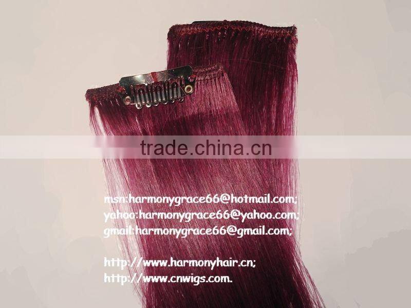 Quality single clip in hair extension/one piece clip in human hair extensions/one piece clip in curly hair extension