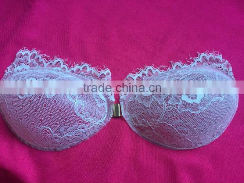 High Quality Transparent Silicon Gel Bra Mature White Lace Wedding Bra
