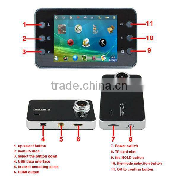 colorful life Hot sale 2.7 Inch dual camera connected car keys micro camera manual