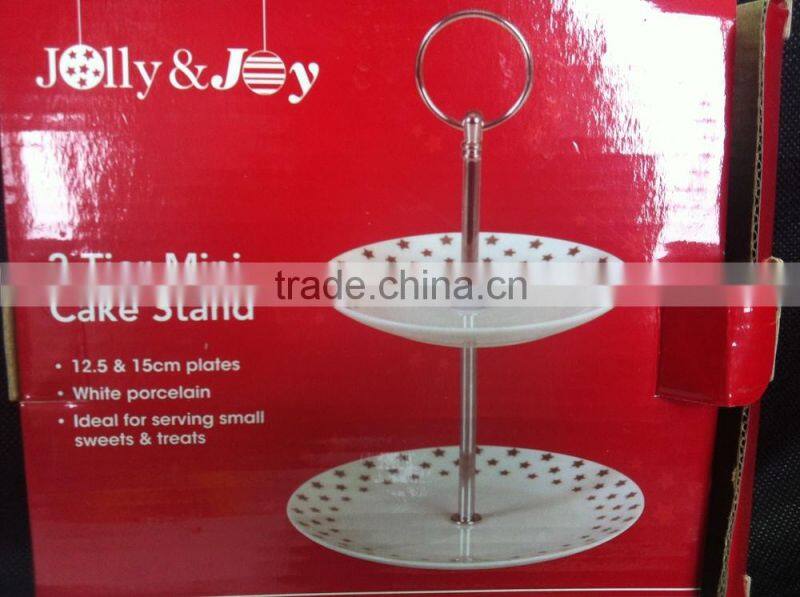 porcelain dinner plates 3 layers porcelain cake set different shapes cake set with metal stand