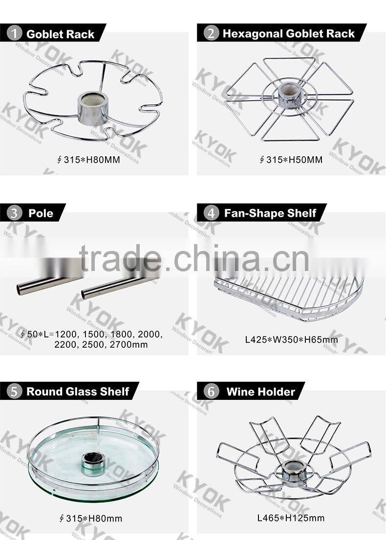 KYOK Pole System Round Goblet Rack , kitchen pull-out basket ,kitchen basket