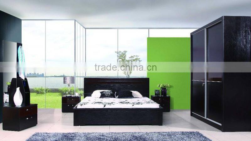 Modern dark wenge color fuctional headboard new design king bed/Queen bed