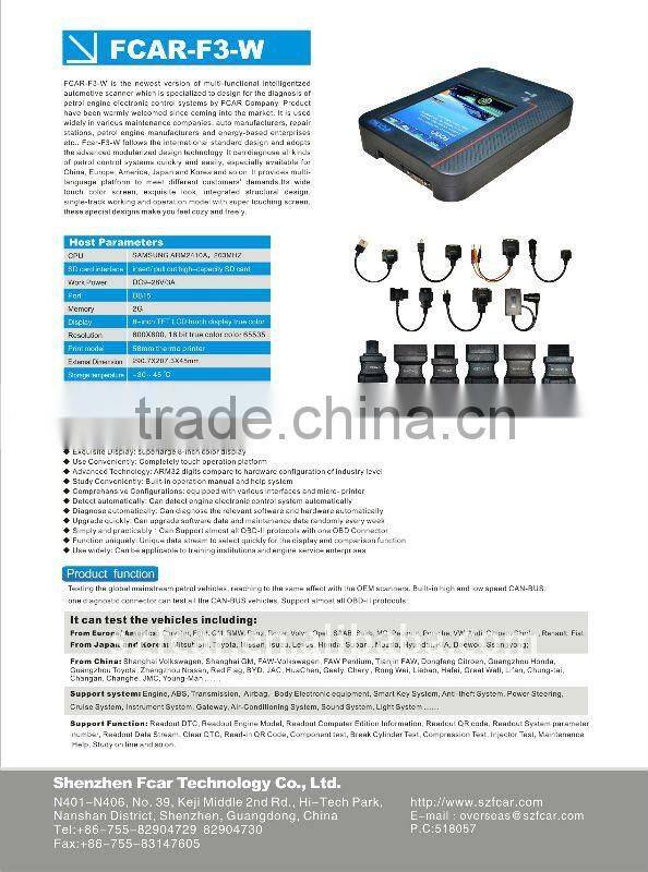 Universal Auto Diagnostic Tool Scanner F3-W Tester Multi-language Autosnap Original Auto Scaner