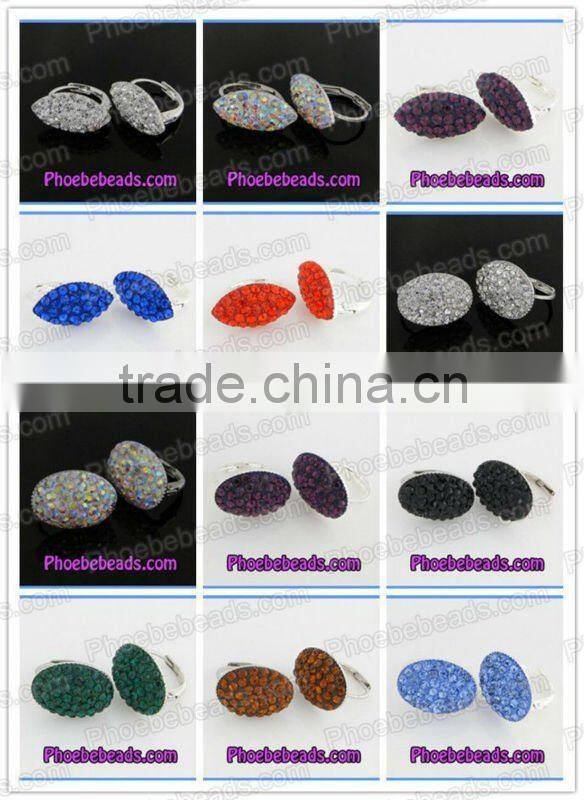 Wholesale Blue Heart Shape Bamboo Hoop Rhinestone Earrings ABE007-2