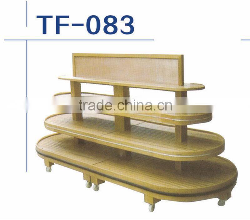 hot supermarket wood shelf in china wooden display TF084