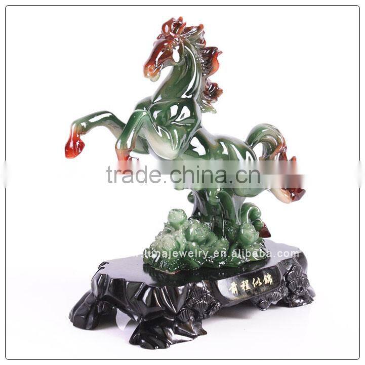 Resin Jade Chinese luckly horse ,Fengshui Horse ,resin horse trophy