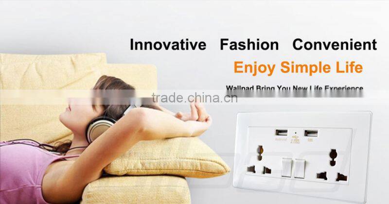Best Selling Wallpad 110~250V Electric Double Multi Universal Socket Usb Wall Charger 2100ma USB Power Wall Light Socket eu uk