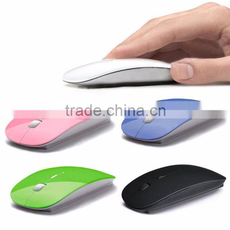 Candy Color Ultra Thin USB Optical Wireless Mouse 2.4G Receiver Super Slim Mouse Cordless Computer PC Laptop Desktop